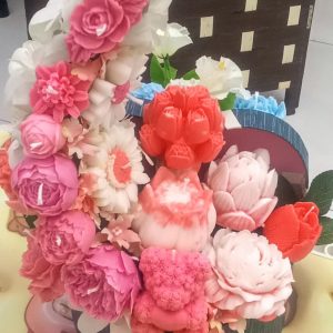 Large Pink & Red Flower Candle Box