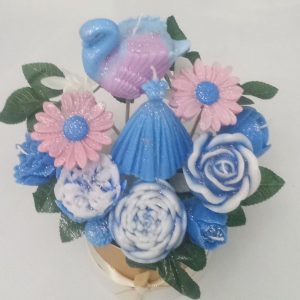 Bluepink Swan and Dress Bouquet