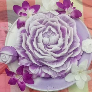 White Lilac Flower Plate/5 Scented Candle