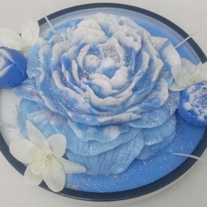Royal Blue Flower Plates/7 Scented Candle