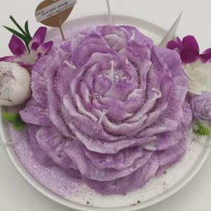 Amethyst Flower Plate/2 Scented Candle