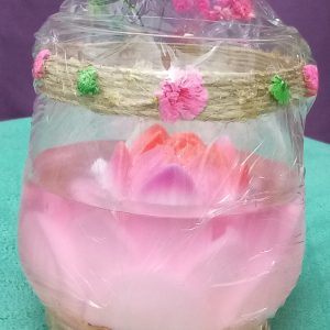 Pink Flower Jelly Scented Candle Jar