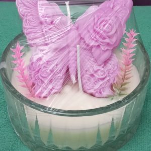 Rose Pink Butterfly Jar Scented Candle