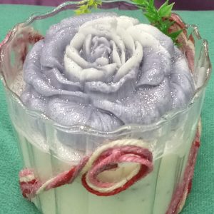 Cool Gray Flower Jar Scented Candle