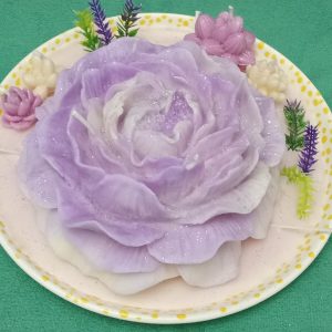Purple Flower Plate/1 Scented Candle